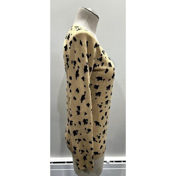 Azul by Moussy Knit Pullover Fitted Sweater in Tan Leopard Size S/M - Picture 3 of 5